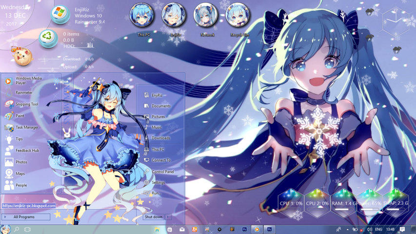Windows 10 1703 Theme Snow Miku by EnjiRizPC on DeviantArt