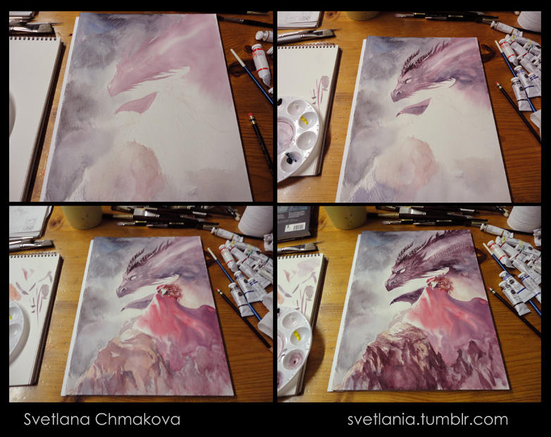 Dragon Painting process by svetlania