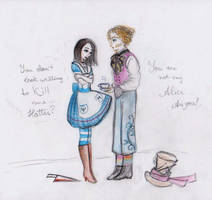 Wrong Alice Sketch by La-Chapeliere-Folle