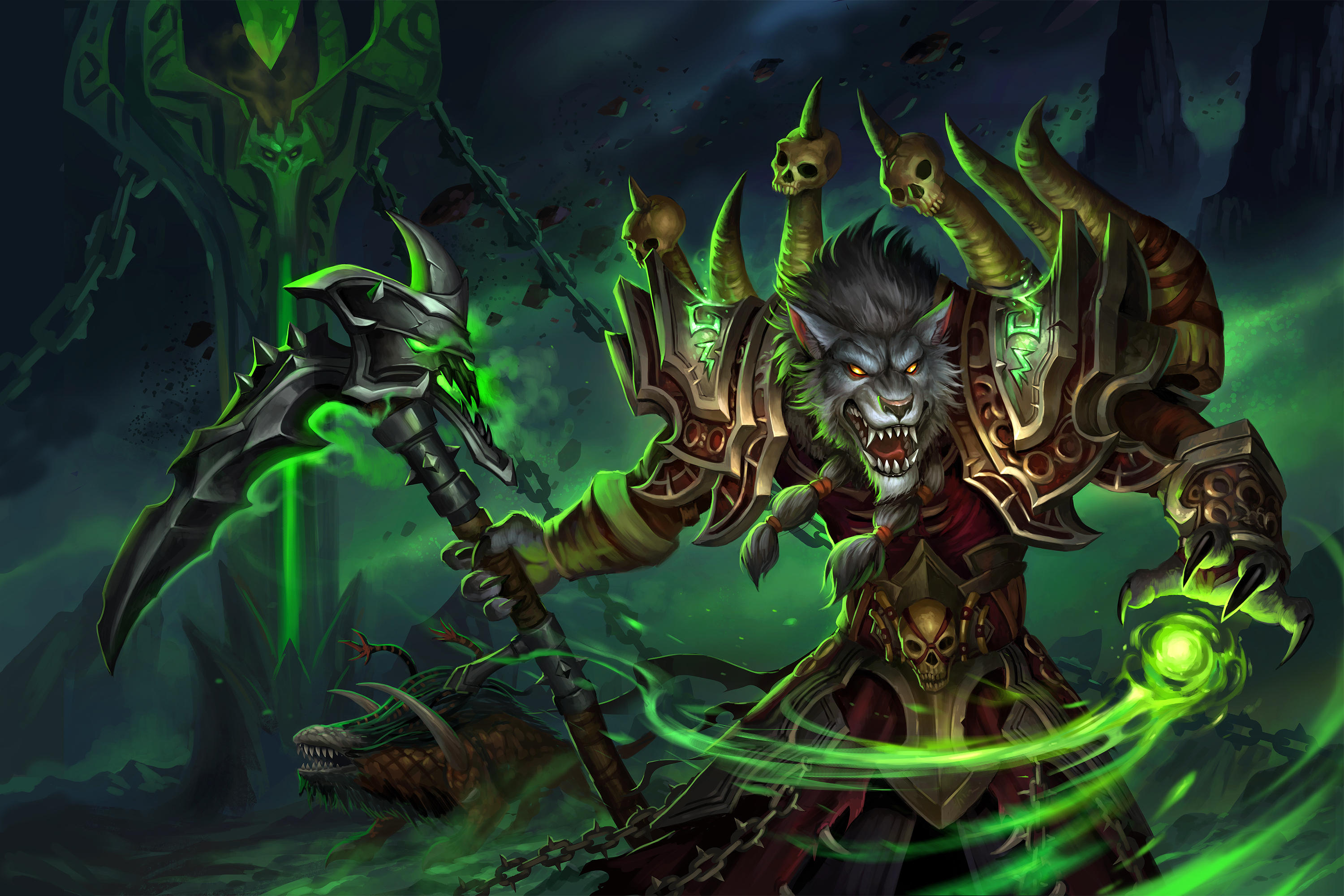 World of Warcraft - Worgen Warlock by sandara