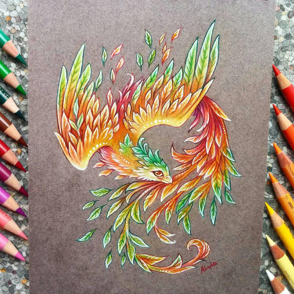Phoenix of autumn by AlviaAlcedo