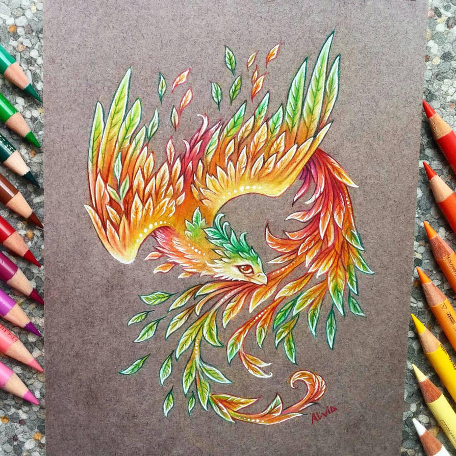 Phoenix of autumn by AlviaAlcedo
