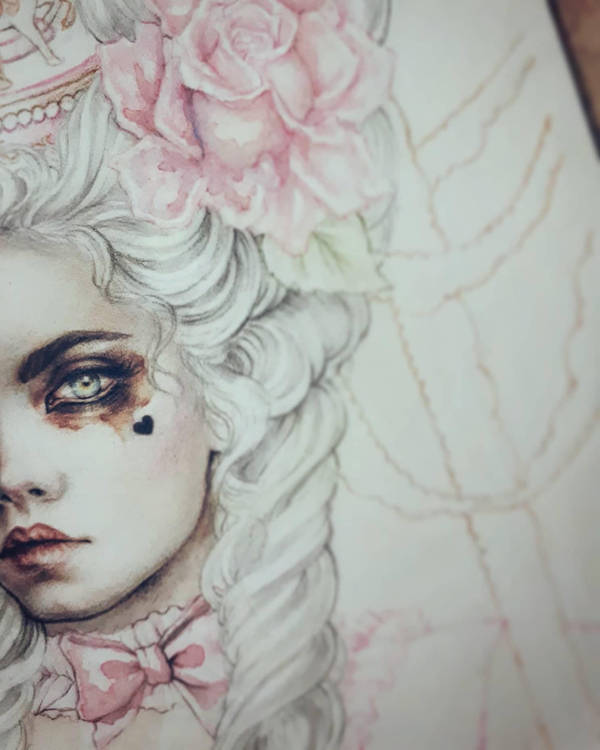 Rococo Dream Coloring Process by EnysGuerrero