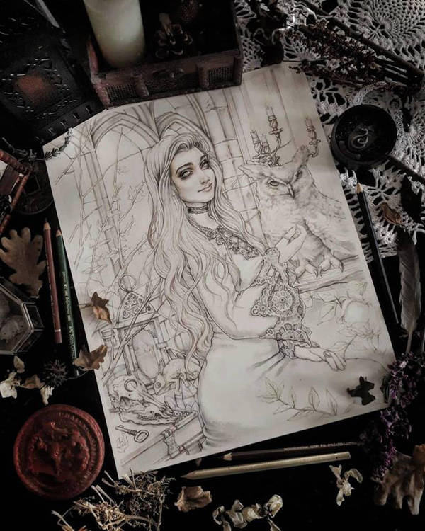 Liz the Good Witch Lineart by EnysGuerrero