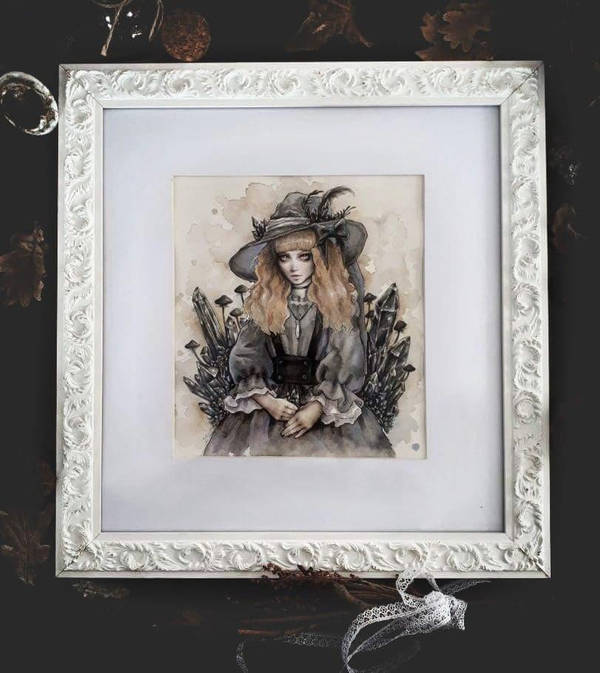 Black Crystal Witch Framed version by EnysGuerrero