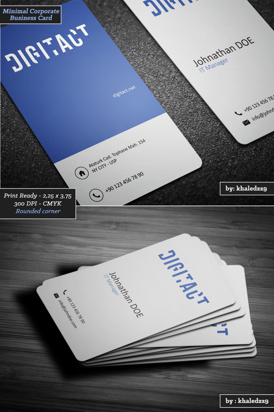 Minimal Corporate Business Card by khaledzz9