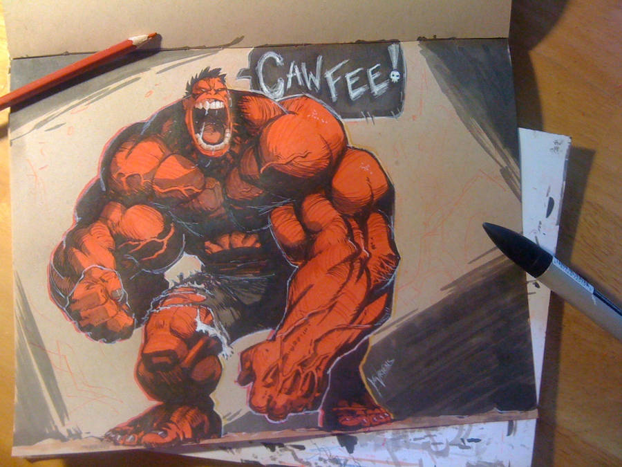 Red Hulk CAWFEE sketch by joverine