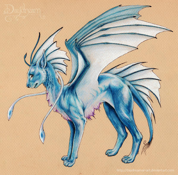 Blue Dragon Cat by starwoodarts
