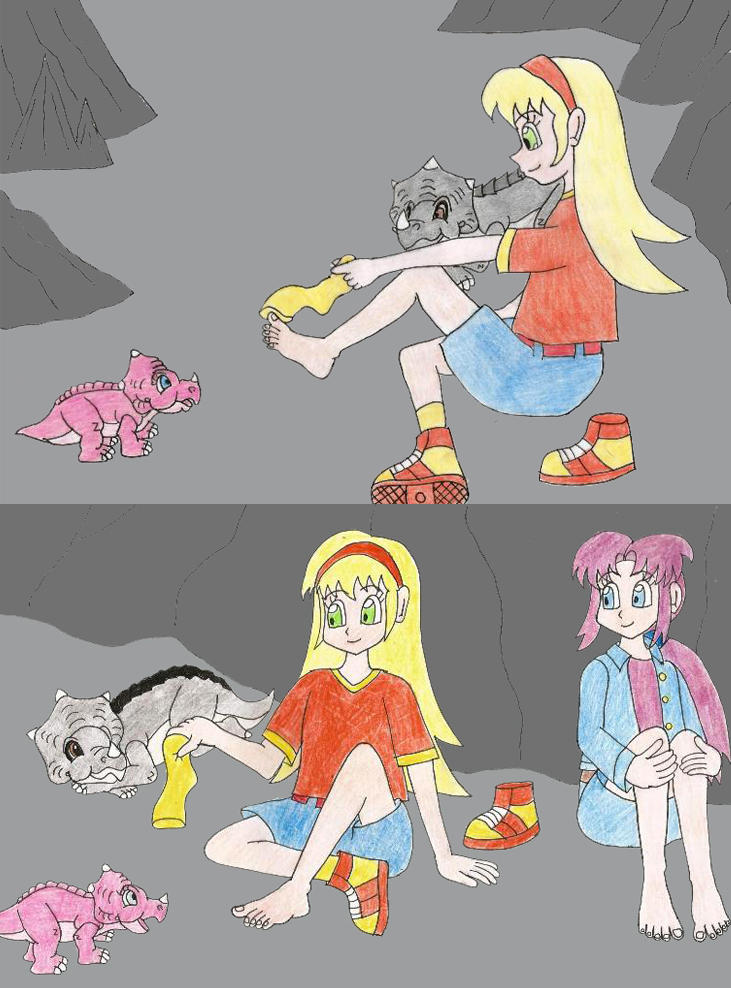Ali entertains Tricia with her toes by Animedino1 on DeviantArt