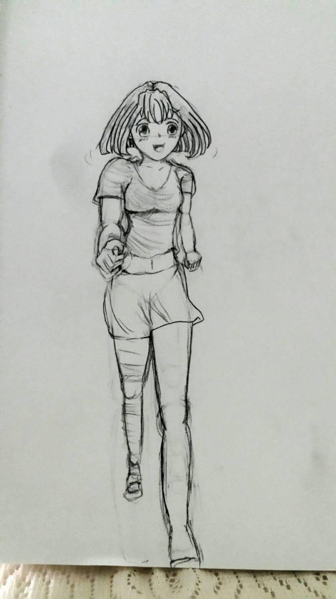 Running Girl By Anime Speed Drawing On Deviantart