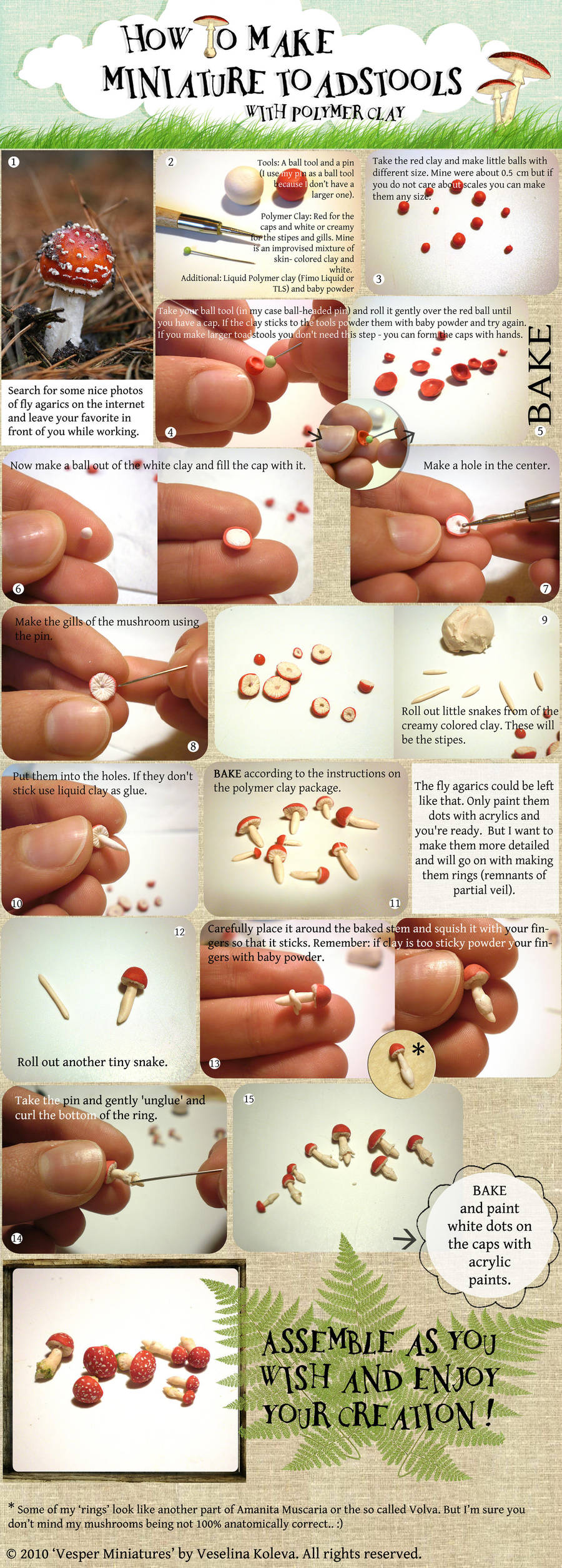 Miniature Toadstool Tutorial by vesssper