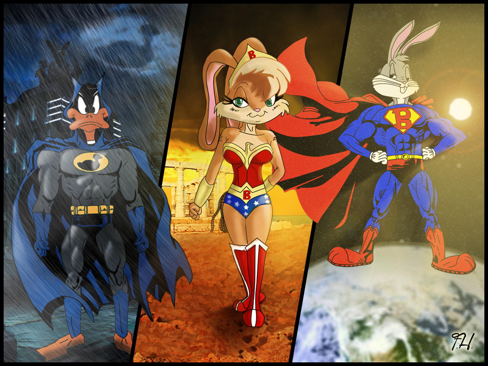 Team Hero, Daffy Duck, Lola Bunny, Bugs Bunny by FurkanHolmes