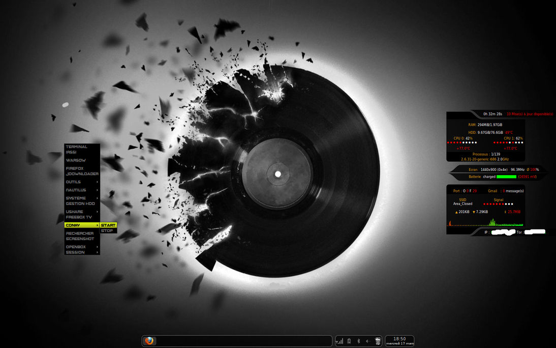 Ubuntu - Openbox - conky by z0rgTrue