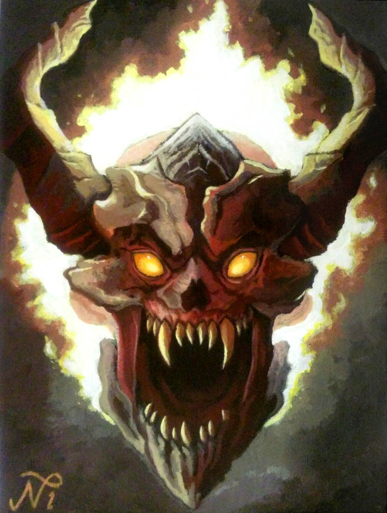 DOOM Lost Soul Painting by Xous54