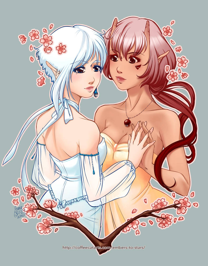 Embers to Stars - Elya and Fraie Spring by CoffeeCat-J