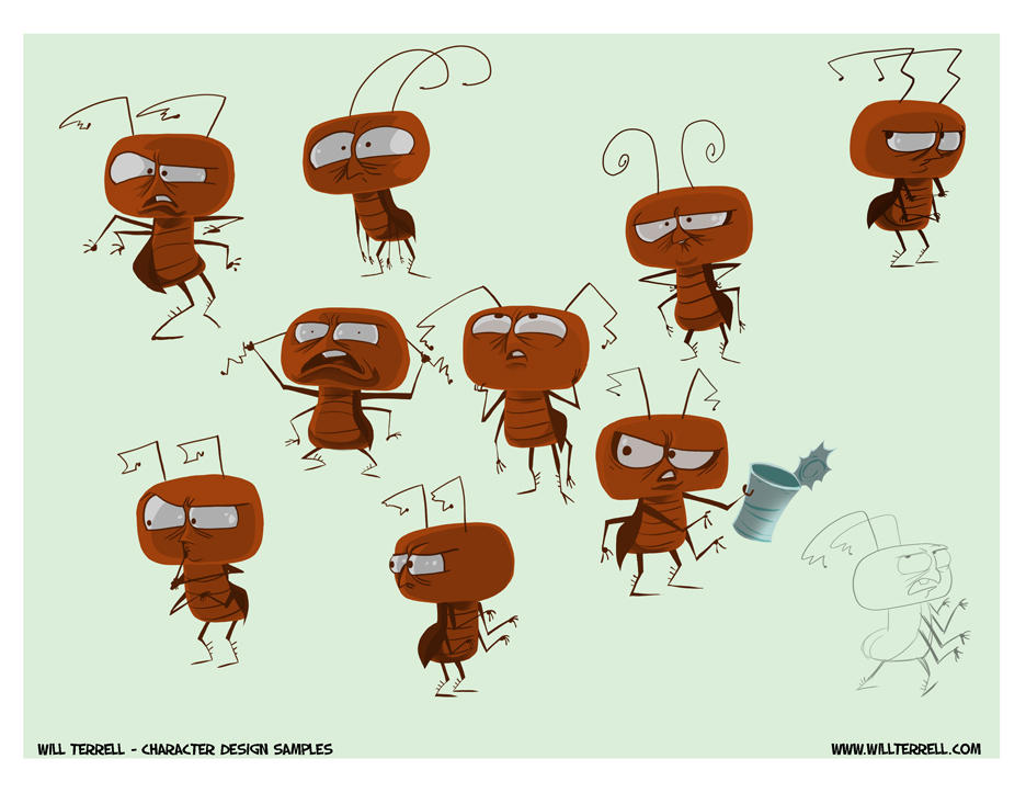 Cockroaches Character Designs by willterrell