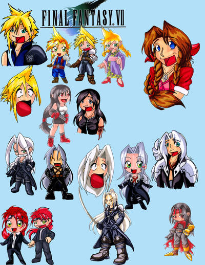 Badge Buddies - Final Fantasy 7 by RegineSkrydon