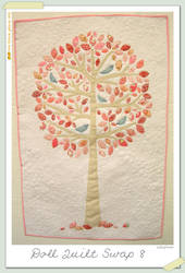 Pink Tree - a mini quilt by restlesswillow
