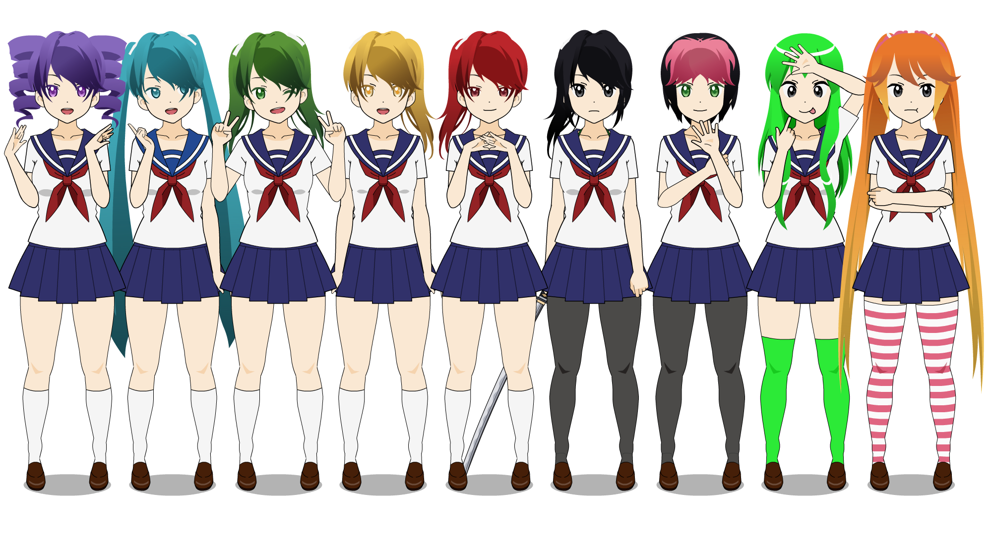 Yandere Simulator Character Pack 1 Exports By Chellbit On Deviantart
