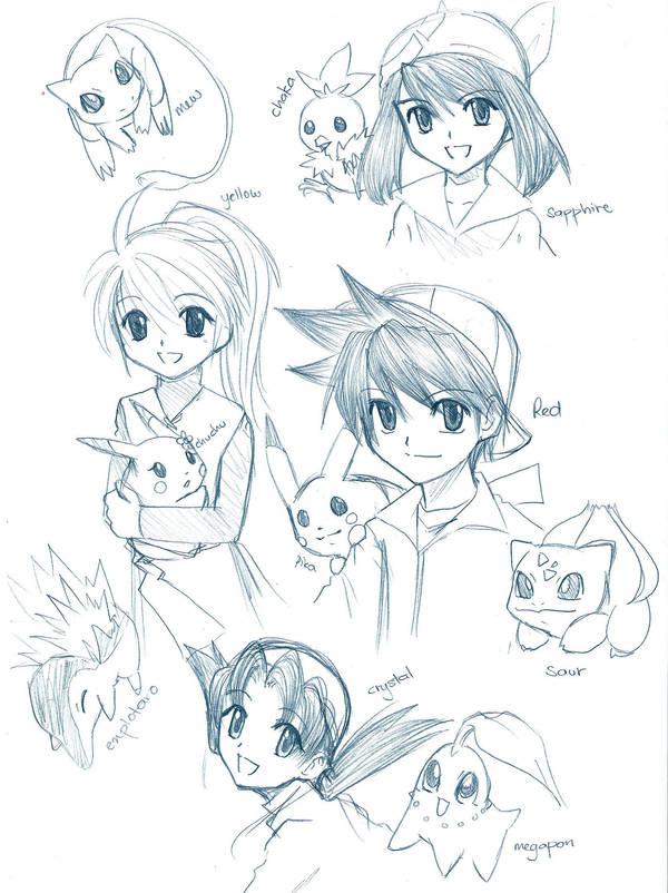 Random Pokemon sketches by Azelilia on DeviantArt