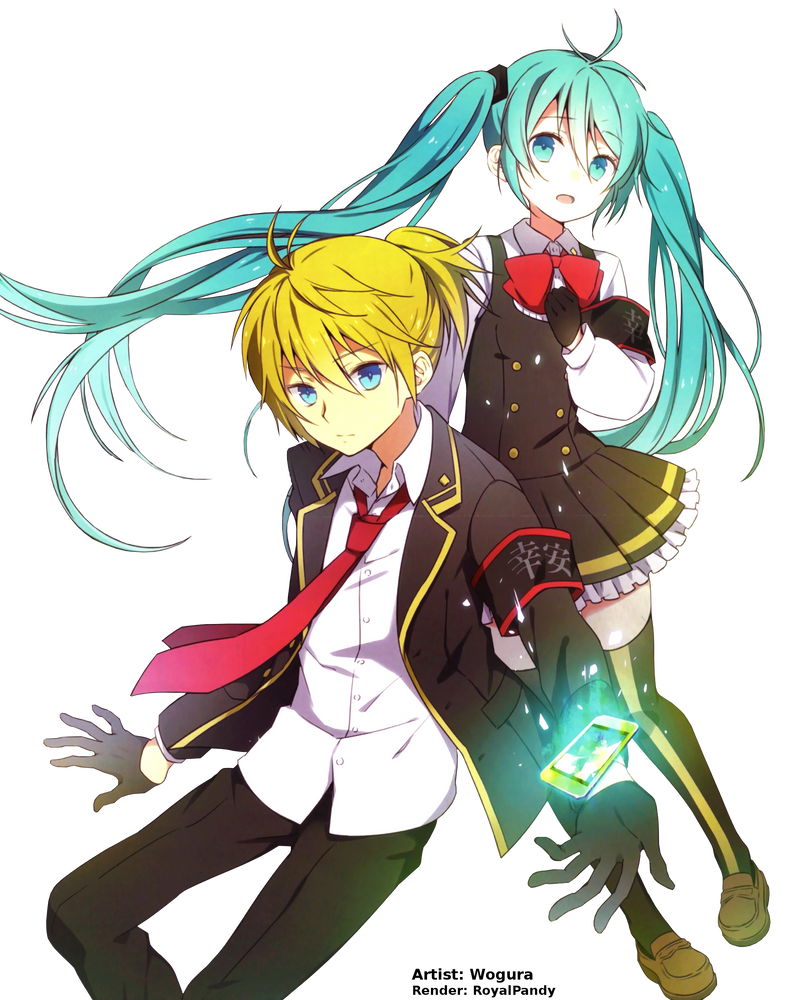 Kagamine Len x Hatsune Miku Render by RoyalPandy on DeviantArt