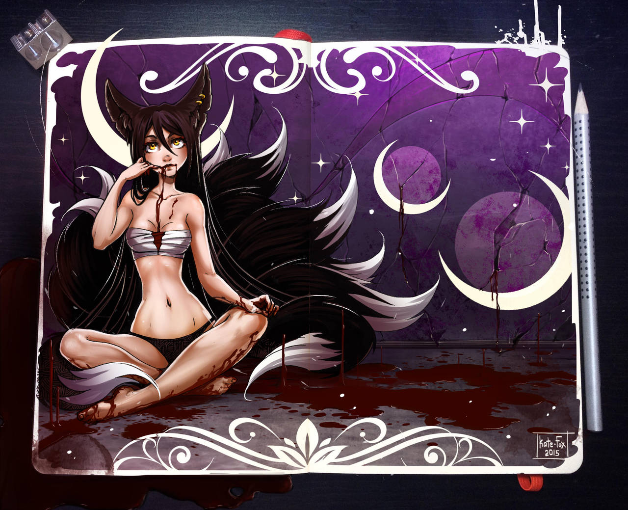 Moleskine: Three Moons by Kate-FoX