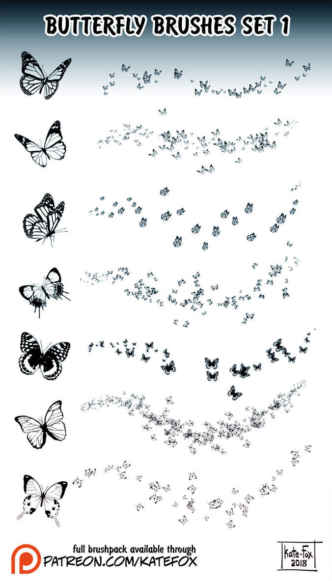 Butterfly Brushes 1 by Kate-FoX