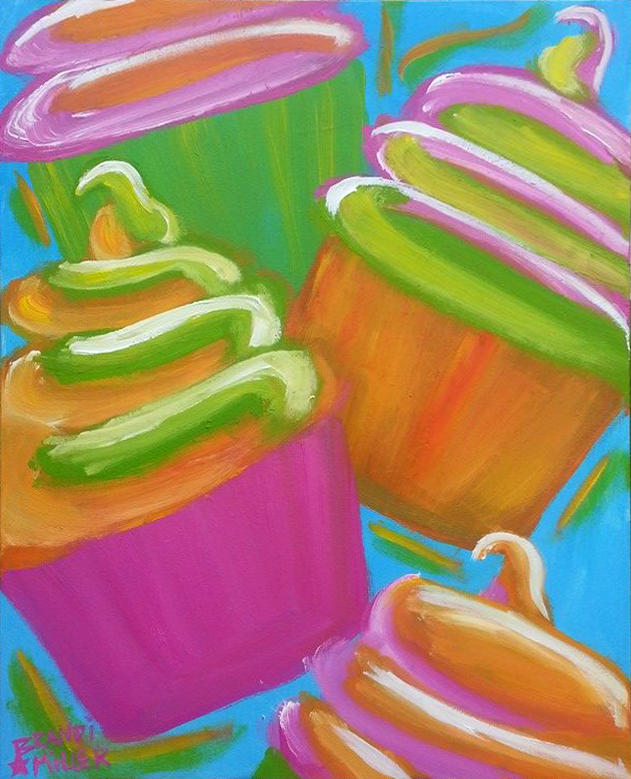 Colorful Cupcakes by brandimillerart