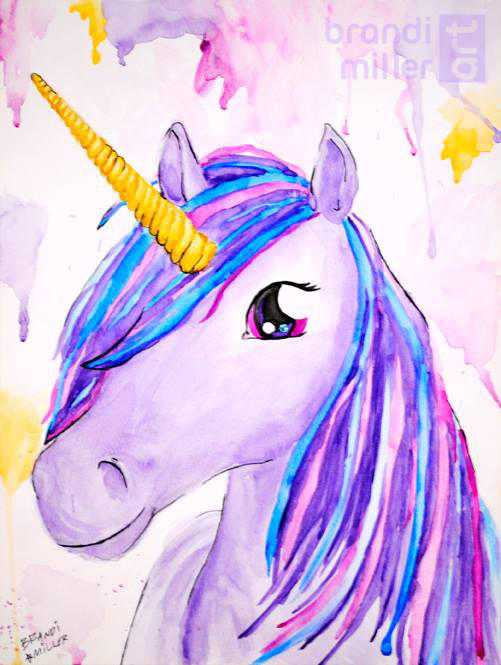 Purple Unicorn by brandimillerart