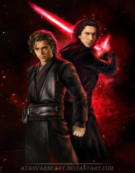 Anakin Skywalker. Kylo Ren. Shadow by AtanvarneArt