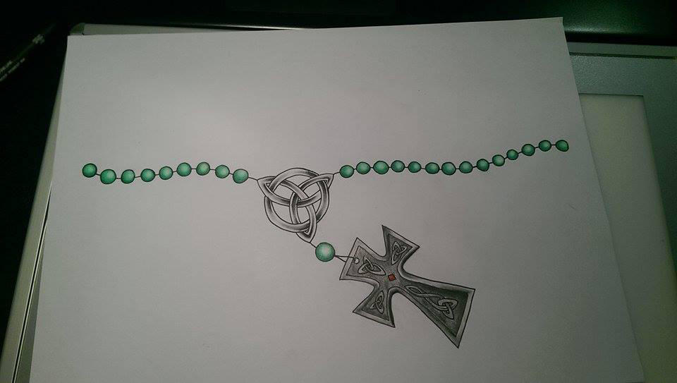 Tattoo Design: Rosary Beads with Celtic Cross! by princessjade88 on
