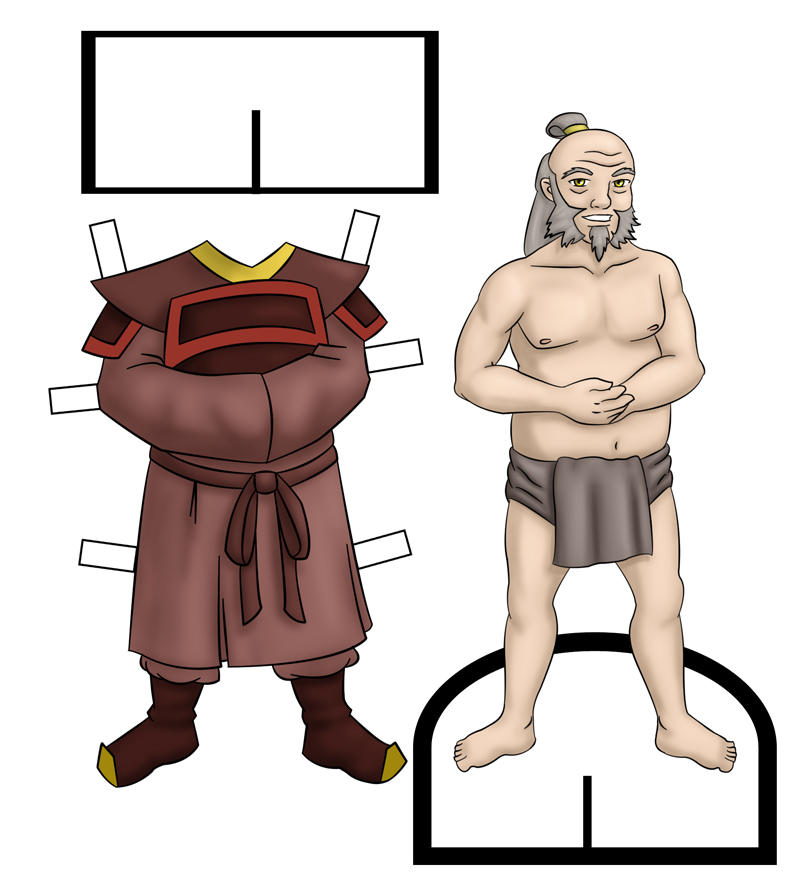 Iroh Paper Doll Pg. 1 by lilfirebender