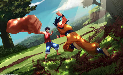 Goku Vs Luffy by hoCbo