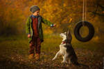 Boy with dog by danilkin54