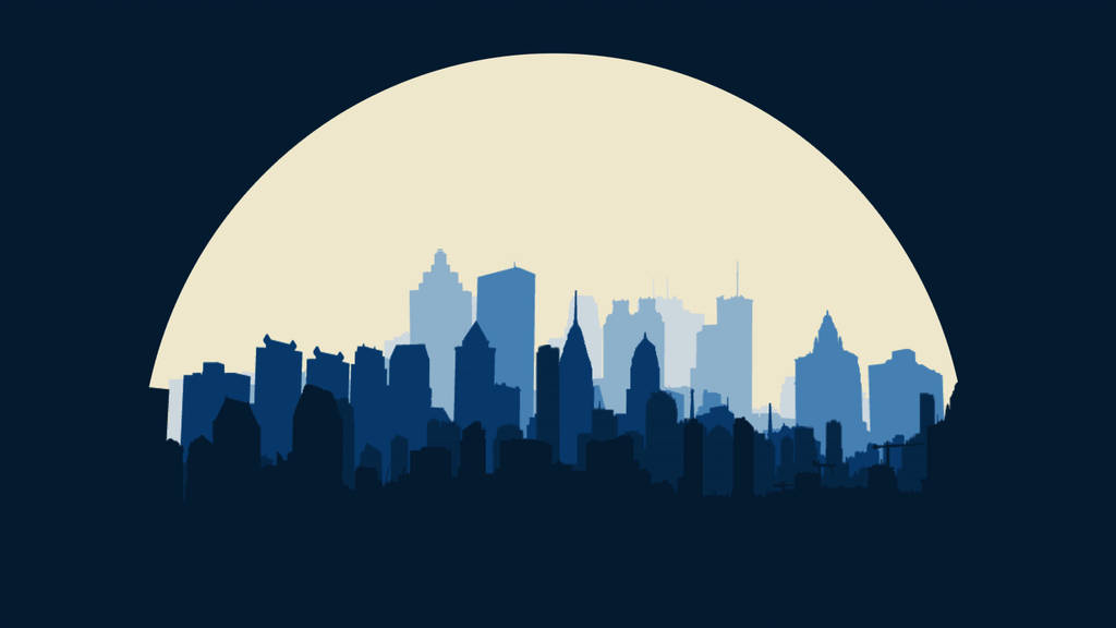 flat full moon city landscaped wallpapers 4k by