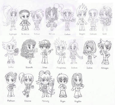 Elemental Tales Lineart by BakerChemi