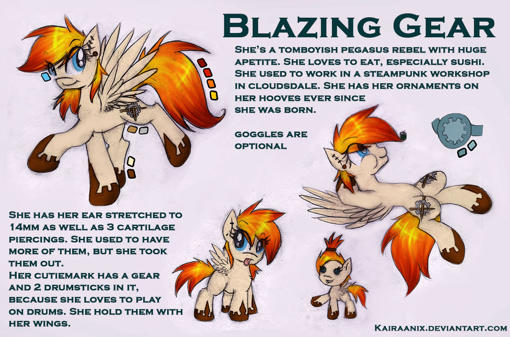 Reference sheet - Blazing Gear *UPDATED* by KairaAnix