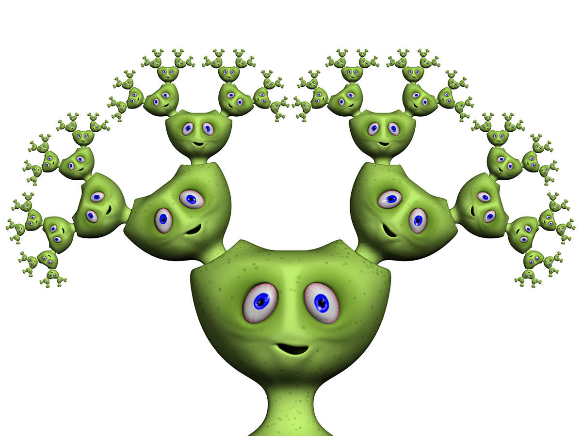 Stoner Alien Dude and Friends by parrotdolphin
