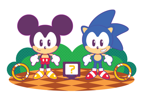 Sonic and Mickey by Itachi-Roxas