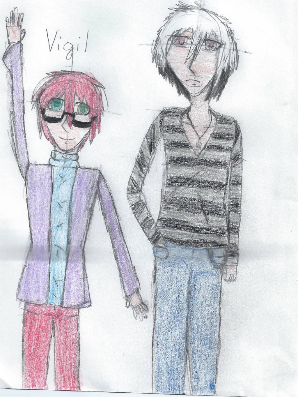 Dis and Vigil (color pencil!) by Sparkzlight