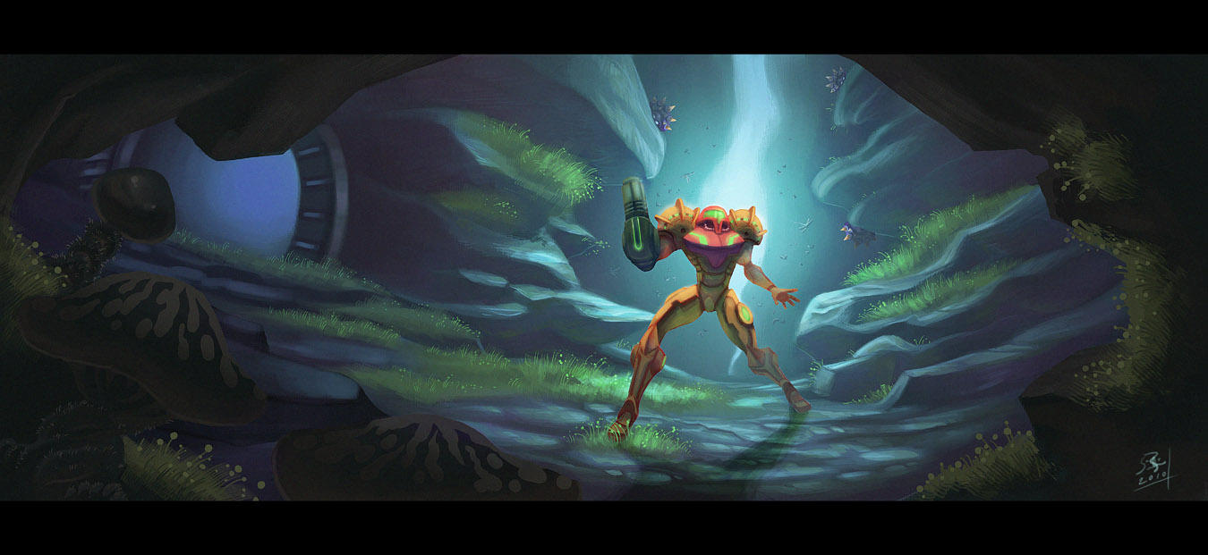 Samus explores Crateria by ZEBES