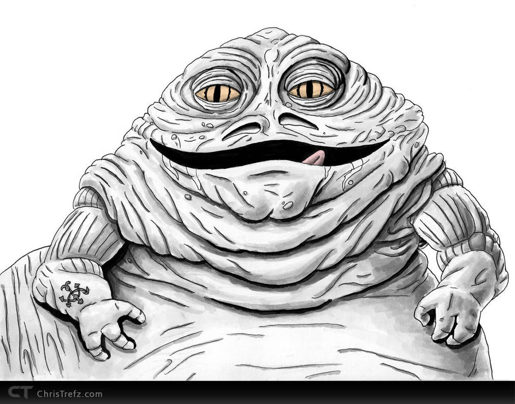 Jabba The Hutt Sketch by chris-illustrator