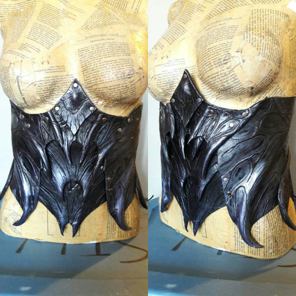 Abyssal Demon Leather Corset by JAFantasyArt