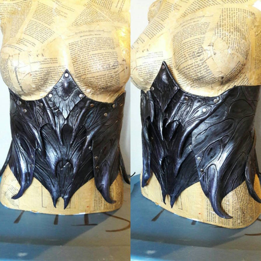 Abyssal Demon Leather Corset by JAFantasyArt