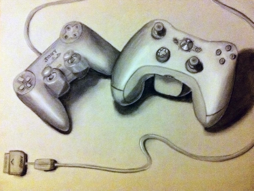 Playstation and Xbox by shadwgrl