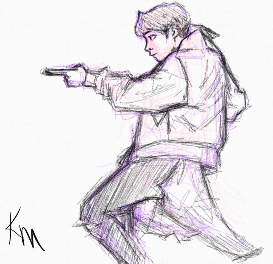 Taehyung Bts Ipad Sketch By Typicalartgirl On Deviantart