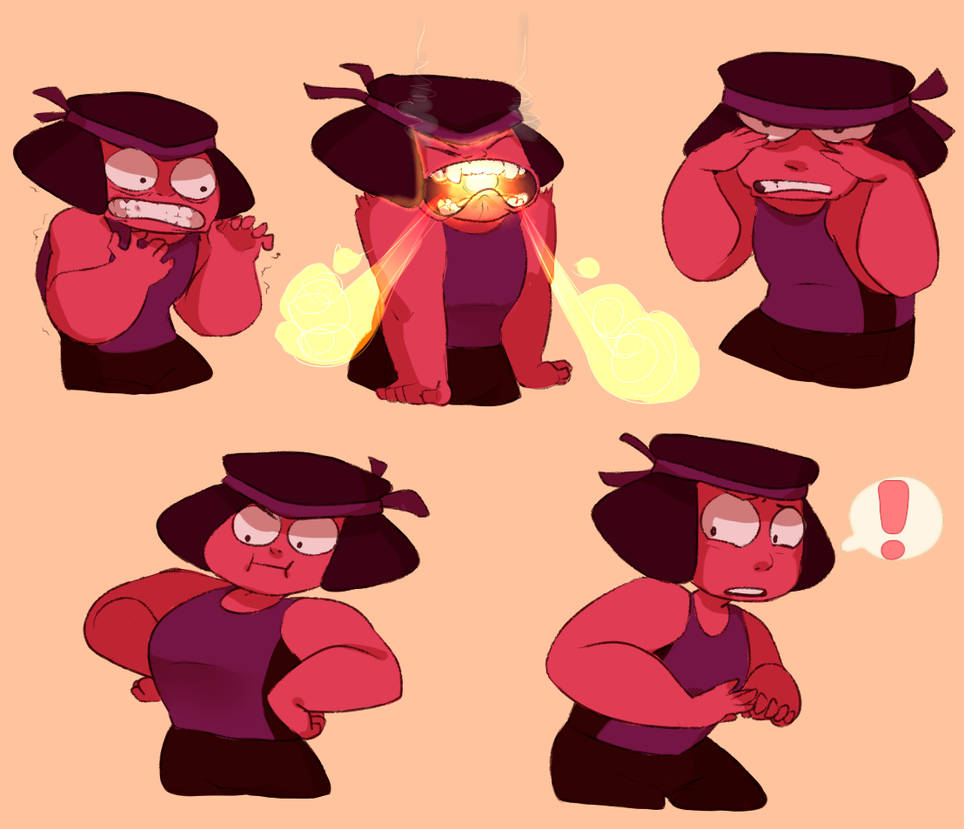 or alternately titled: "the five stages of fighting with ur gf" lmao i finally managed to finish these rubies last night that i doodled a while ago aha.love my smol red child on tumblr! Ruby, Steve...
