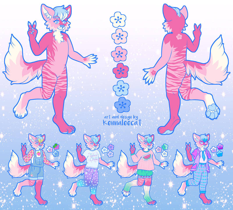 For Pinataghost: Custom Character Design + Sheet by Kennaleecat