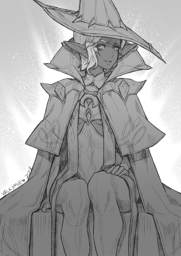 Inktober2018 #4 | Drow Wizard by Valkymie