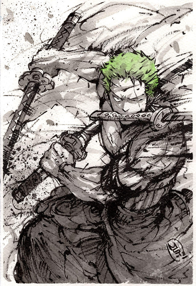 Zoro sumi art by MyCKs